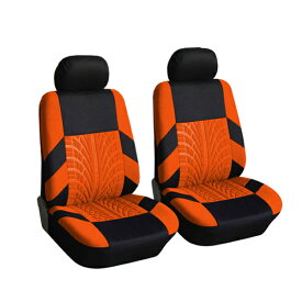 【送料無料】 収納ポケット付き シートカバー ホンダ CR-Z ZF2 オレンジ 2席セット フロントのみ 汎用 簡単取付 被せるタイプ