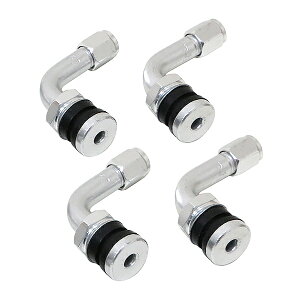 エアバルブ 11.3mm チューブレスタイヤ アルミ PVR32 L型 90度 シルバー クランプイン エアーバルブ 11.3φ 4本 ホイール キャップ 金属製 車 バイク