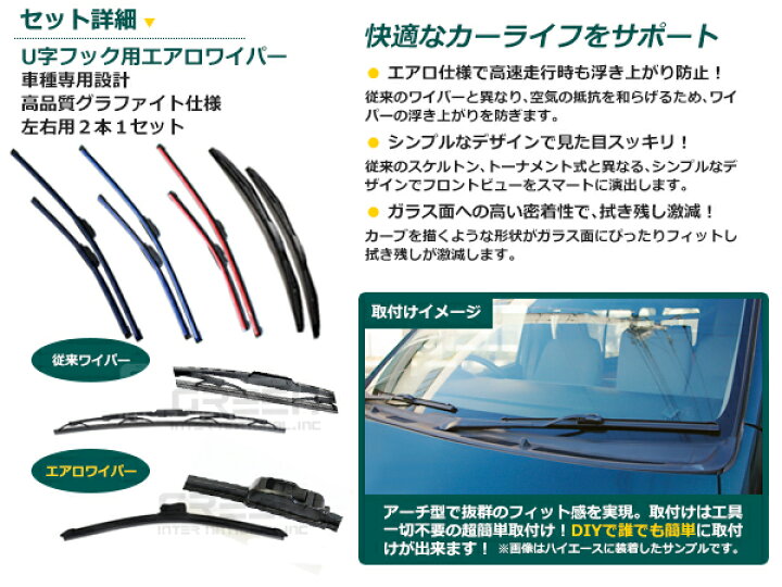 楽天市場】エアロワイパー トッポBj H41/42/46/47A/V 2本セット 三菱 