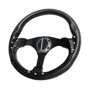 【送料無料】 MOMO形状対応 ステアリング Cタイプ黒×黒 35Φ 350mm ハンドル カラー モモ対応 自動車用 MOMO フラットコーン 内装 ハンドル本体 ハンドルカバー交換より持ちやすい!