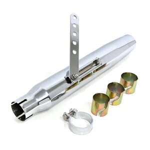 【送料無料】 アメリカン クラシック スリップオンマフラー ドラスタ ドラッグスター400 ビラーゴ250 SR400 SR500バルカン 400 800 900 1500 メッキ 銀 バイク 単車 オートバイ 交換用 後付け