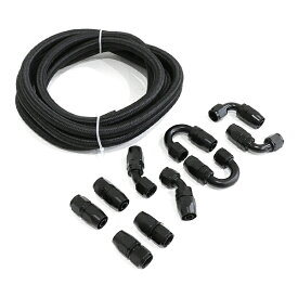 【送料無料】 AN10 オイルクーラー メッシュ ホース セット 5m ホースエンド 10個セット 赤青 接手ホース 燃料パイプ フィッティング アダプター