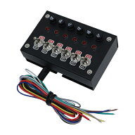 6連 スイッチボックス トラック デコトラ ブラック 12V 24V メインスイッチ30A サブスイッチ各5A 車内電…