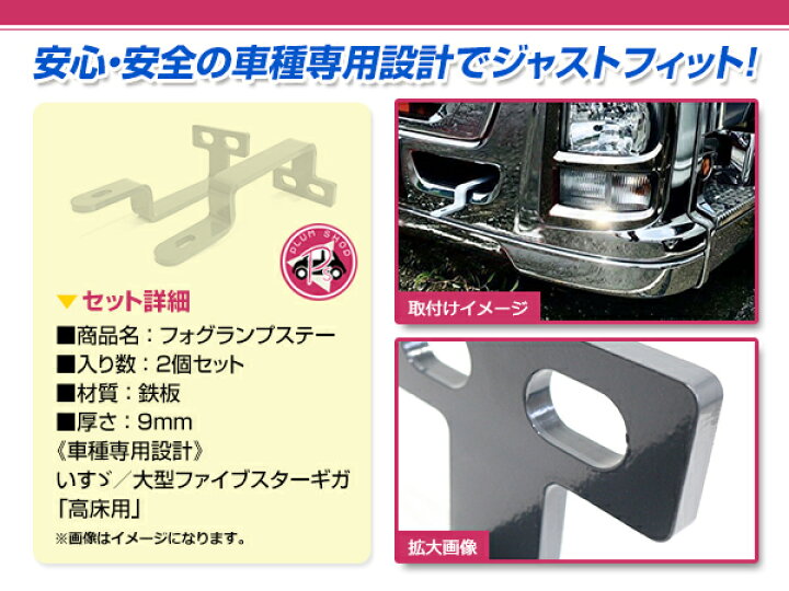 楽天市場】【送料無料】 高床用 フォグランプステー いすゞファイブ 