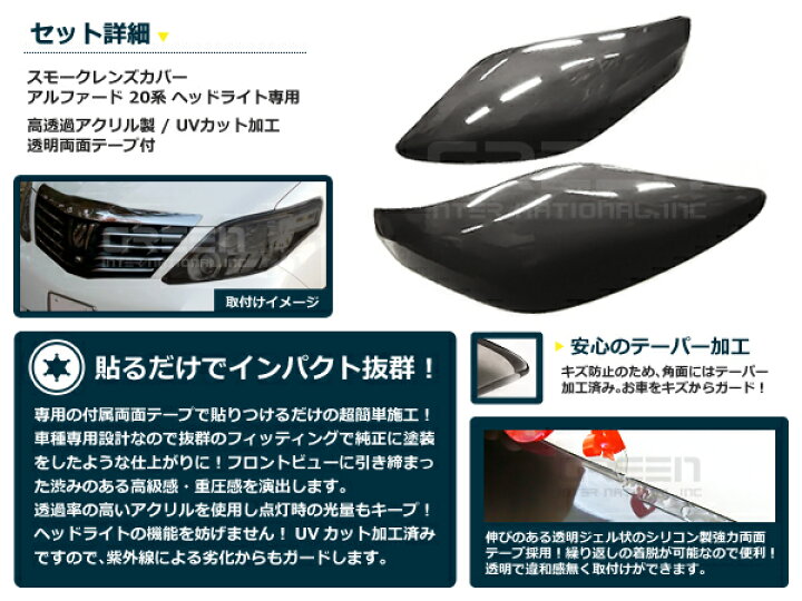 楽天市場】【送料無料】 スモークレンズカバー ヘッドライト 