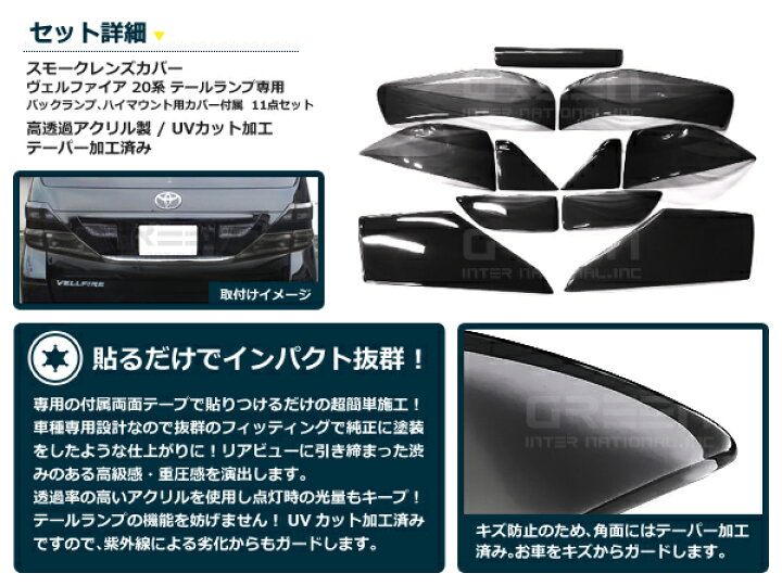 楽天市場】【送料無料】 スモークレンズカバー テールランプ ヴェル 
