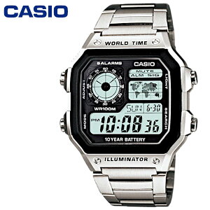 �y���������z�`�[�v�J�V�I WORLD TIME STANDARD DIGITAL �r���v CASIO AE-1200WHD-1AV �V���o�[ �y�ǐՉ\���[���ցz