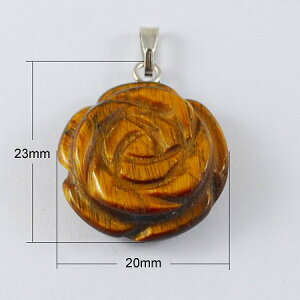 薔薇カービングタイガーアイのペンダントトップ 天然石ジュエリーのお店 おしゃれ ペンダント トップ ネックレス プレゼントにもおすすめ♪ ハッピーエイト
