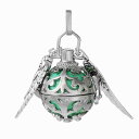 羽付ハーモニーボールチャームペンダント ミント 天然石ジュエリ...