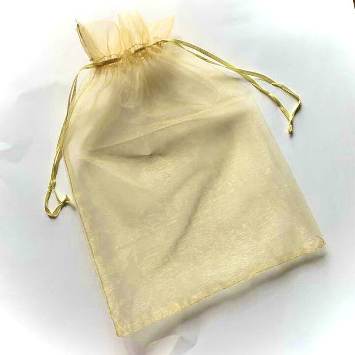 楽天市場】30×20cm 20枚セット ペールイエロー 無地オーガンジー巾着袋 
