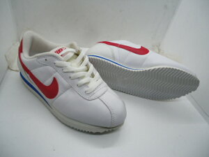 NIKE LTATHER CORTWZ (BG) WHITE/RED US-4( 23cm)B