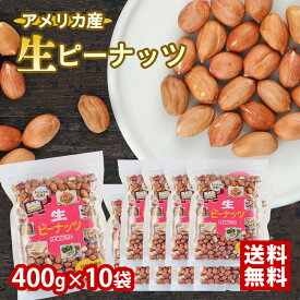 【訳あり】 [10袋セット] 生ピーナッツ 400g 無塩 菓子 送料無料 ギフト 皮付き 無添加 アメリカ産 おつまみ お取り寄せ 落花生 大容量 4kg [tr]