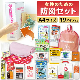 防災セット 女性のための非常持出セット（19点セット） LY-50[zk] 送料無料 地震対策 断水対策 停電対策 水害対策 災害対策 非常持ち出し袋 防災セット 防災グッズ 女性用 非常持ち出しセット 非常用 緊急用 避難グッズ 防災備蓄品 自治体 PTA
