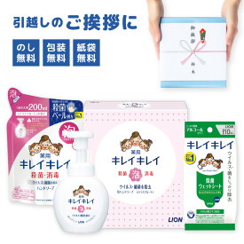 【8/17以降順次手配】ライオン キレイキレイ 泡ハンドソープ ギフトセット LBB-C 本体 詰め替え ウェットティッシュ 入り 引越し 挨拶 粗品 手土産 お返し 贈答用品 除菌 アルコールタイプ のし無料 包装無料[tr]