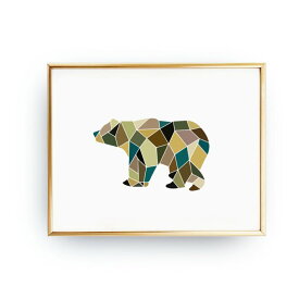 LOVELY POSTERS | GEOMETRIC BEAR PRINT | A2 アートプリント/ポスター【北欧 シンプル おしゃれ】