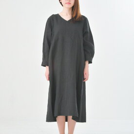 【SALE セール】MB | 1/40 Frenchi linen N/F (black) | ワンピース【エムビー 無地 ブラック リネン 春 きれいめ】