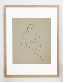 CARO CARO PRINTS | Nude Line Art Print (FGRT-04) | アートプリント/アートポスター (30x40cm) 北欧 アブストラクト