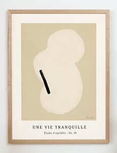CARO CARO PRINTS | Cream and Beige Art Print (ABST-23) | A[gvg/A[g|X^[ (30x40cm) k AuXgNg