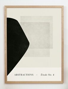 CARO CARO PRINTS | Abstract Black & Beige Art Print (GMTC-4501) | アートプリント/アートポスター (30x40cm) 北欧 アブストラクト