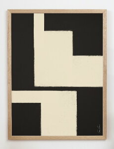 CARO CARO PRINTS | Dark Brown & Beige Art Print (ABST-19) | A[gvg/A[g|X^[ (30x40cm) k AuXgNg