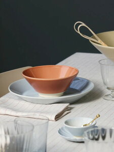 ySALE Z[zSTILLEBEN | Table Napkin - Pack of 2 - (grey w. terracotta stripes) | ӂ Lb` k f}[N 