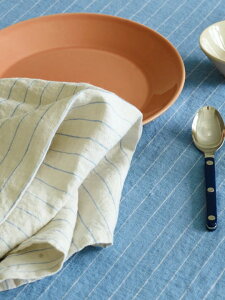 ySALE Z[zSTILLEBEN | Table Napkin - Pack of 2 - (limestone w. blue stripes) | ӂ Lb` k f}[N 