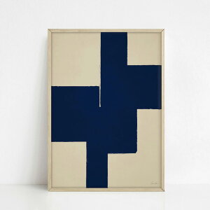 CARO CARO PRINTS | Navy Blue Art Print (ABST-24) | A[gvg/A[g|X^[ (50x70cm) k AuXgNg