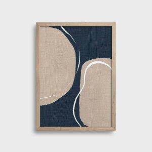 NOUROM | NAVY BLUE AND BEIGE WITH WHITE DETAILS #2 | アートプリント/ポスター (50x70cm) 北欧 ミニマル インテリア おしゃれ