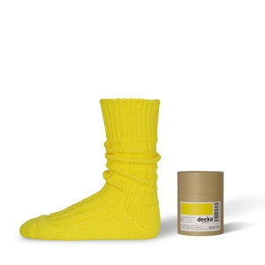 �y�ē��ׁzdecka -quality socks- | Cased Heavyweight Plain Socks -4th Collection- (neon yellow) | �\�b�N�X �f�J �C��