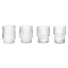 ferm LIVING ( ファームリビング ) | Ripple Glasses set (clear) | グラス リビング キッチン インテリア 北欧 シンプル お洒落 かわいい プレゼント ギフト デザイン バースデー リビング 一人暮らし 雑貨 新生活 北欧雑貨 可愛い 結婚祝い 食器 キッチン用品 クリア