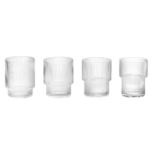 ferm LIVING ( ファームリビング ) | Ripple Glasses set (clear) | グラス リビング キッチン インテリア 北欧 シンプル お洒落 かわいい プレゼント ギフト デザイン バースデー リビング 一人暮らし 雑