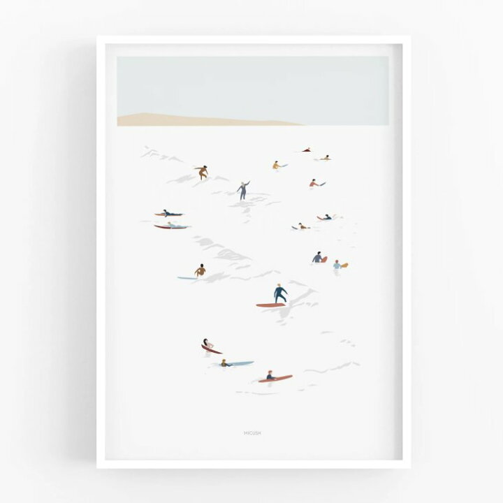 楽天市場 Micush Wave Surfing Ap0160 アートプリント アートポスター 50x70cm 北欧 送料無料 北欧雑貨と音楽 Hafen ハーフェン
