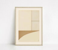 CARO CARO PRINTS | Cream & Brown Textured Art Print (MNLT-10) | アートプリント/アートポスター (50x…