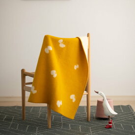 KLIPPAN ( クリッパン ) | CHOUCHO ( ゴールド ) | ウール ミニブランケット (65x90cm) ベビーブランケット ミナ ペルホネン オシャレ お洒落 かわいい プレゼント ギフト ブランケット ひざ掛け リバーシブル 可愛い 雑貨 インテリア 誕生日プレゼント 膝掛け 毛布 ふわふわ