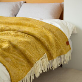 KLIPPAN (クリッパン) | リサイクルウールスロー グースアイ (イエロー）ブランケット