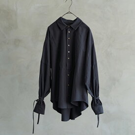 [PR] the last flower of the afternoon | しずかな雨 Bosom shirt (ink black) | トップス シャツ お洒落