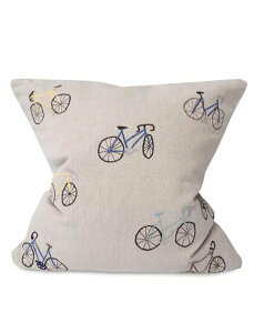 FINE LITTLE DAY | BICYCLES EMBROIDERED CUSHION COVER (no.1658) | 48x48cm NbVJo[ hJ t@CgfC