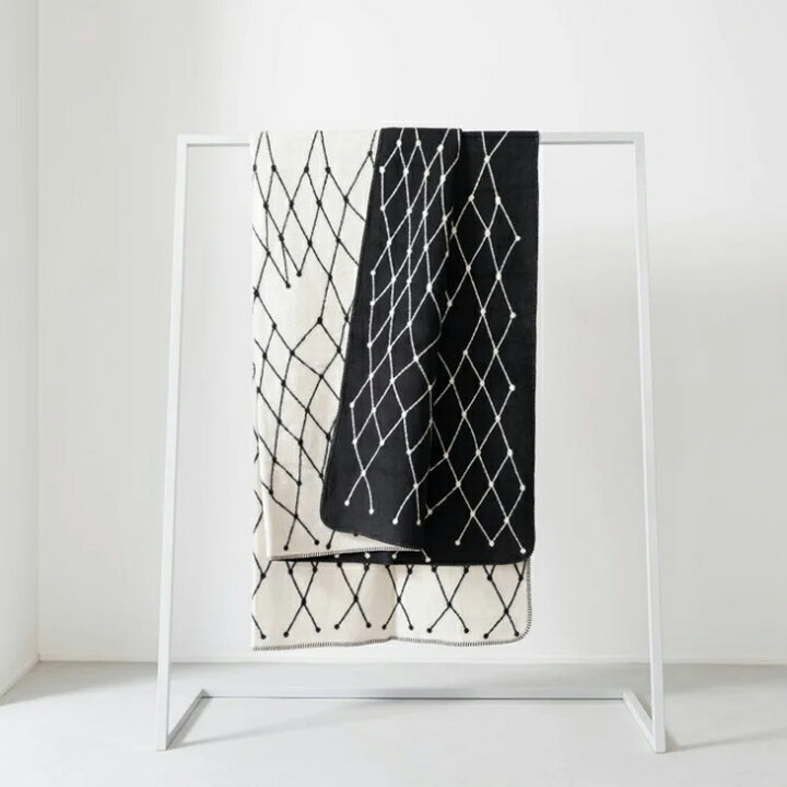 楽天市場】bastisRIKE | THE GRID - COTTON BLANKET (black & white 