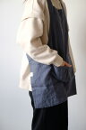 not PERFECT LINEN | SHORT SQUARE CROSS LINEN APRON (dark grey blue) | エプロン【リネン 麻 ナチュラル リトアニア 北欧 東欧 シンプル おしゃれ メール便送料無料】