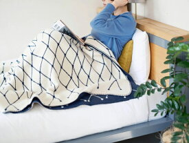 bastisRIKE | THE GRID - COTTON BLANKET (navy blue) | ブランケット 北欧 シンプル ネイビー インテリア 紺 大判 ブランケット コットン 綿 100％ おしゃれ 人気 オススメ リラックス やわらか ふんわり ひざ掛け 膝掛け ギフト 送料無料