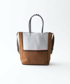 【SALE セール】TRICOTE | CHECKER LINE 2WAY TOTE BAG (brown) | バッグ 鞄 トートバッグ ショルダーバッグ トリコテ