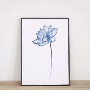 COLOR WATERCOLOR | Blue Lotus #1 | A3 �A�[�g�v�����g/�|�X�^�[ �k�� �V���v�� �������