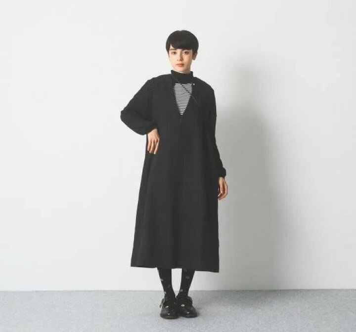 楽天市場】Cion(シオン) | リネンVネックワンピース (black) | 送料  