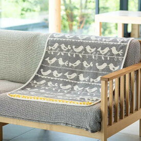 KLIPPAN (クリッパン) | シュニールコットン バーズ (grey) | ミニブランケット ベビーギフト 出産祝い プレゼント ギフト