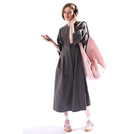 KELEN (ケレン) | WIDE SILHOUETTE DRESS"ANNSE" (charcoal) size M | 送料無料 ワンピース シンプル お洒落