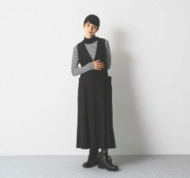 Cion(シオン) | コットンVネックジャンパースカート (black) | ワンピース レディース