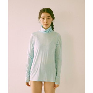 �ySALE �Z�[���zme. (�~�[�h�b�g) | FLOW COTTON SILK �^�[�g���l�b�N (water blue) | �g�b�v�X �v���I�[�o�[
