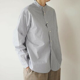 ORCIVAL | TYS BAND COLLAR SHIRT (navy check) size 1 | オーシバル バンドカラーシャツ 長袖