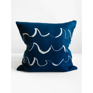 FINE LITTLE DAY | WAVE CUSHION COVER (blue) (no.1673) | 48x48cm �N�b�V�����J�o�[ �t�@�C�����g���f�C �C���e���A �k�� �G�� �k�� �������� ������� �l�C ������ �I�V���� �v���[���g �M�t�g ���_�� �k�� ��