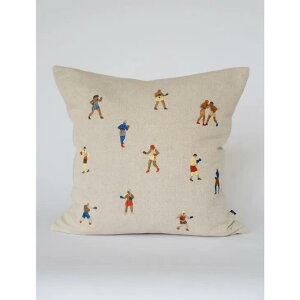 FINE LITTLE DAY | BOXERS EMBROIDERED CUSHION COVER (no.1762) | 48x48cm �h�J �N�b�V�����J�o�[ �t�@�C�����g���f�C